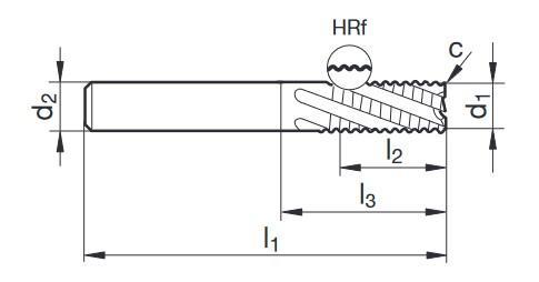 Fréza TK válcová čelní hrubovací HRf krátká, 20°,TiAlN+TiN, HA - 1